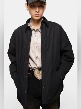 Acne Padded Overshirt Jacket in Black